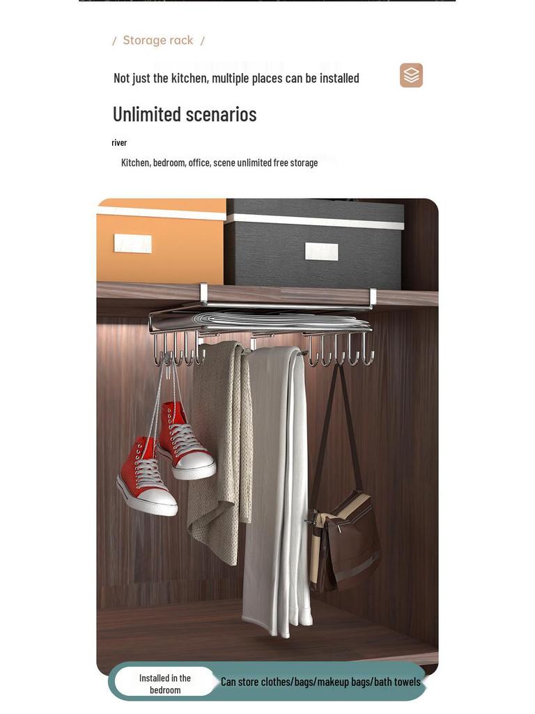 Стеллаж для хранения кухни из нержавеющей стали: Подвесной органайзер с корзинами для шкафа и держателем для бумажных полотенец