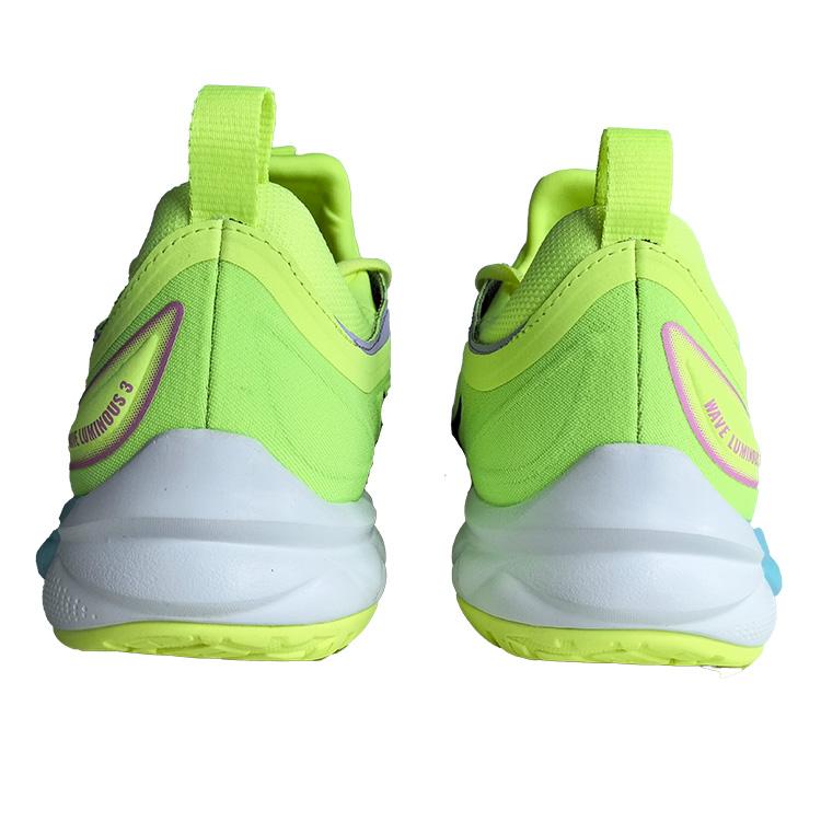 Mizuno Кроссовки для тренировок Wave Luminous 3, унисекс, низкие, флуоресцентно-зеленые V1GA242011
