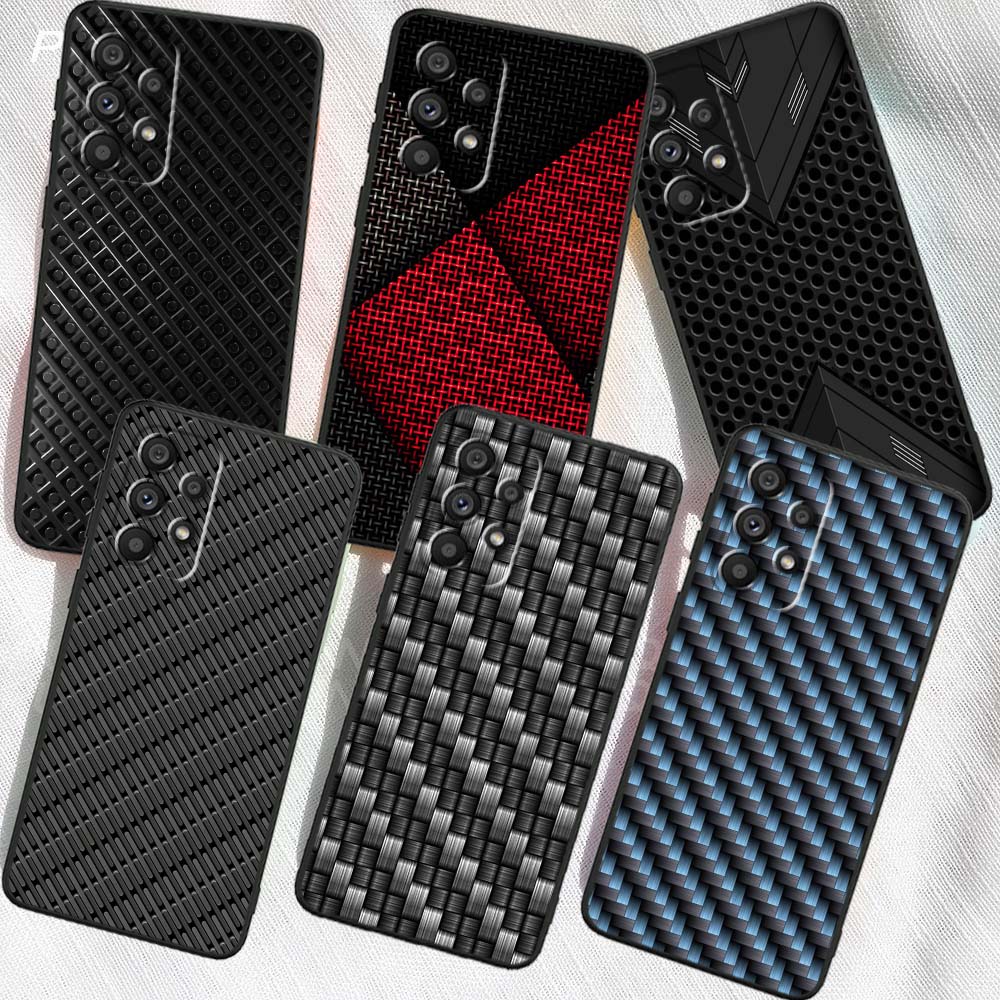 Черный резной плетеный текстурный чехол для телефона для Samsung A41 A35 A34 A33 A32 A25 A24 A23 A21s A06 A05 A04 A03 Note 10 20 Ultra 5G Черный