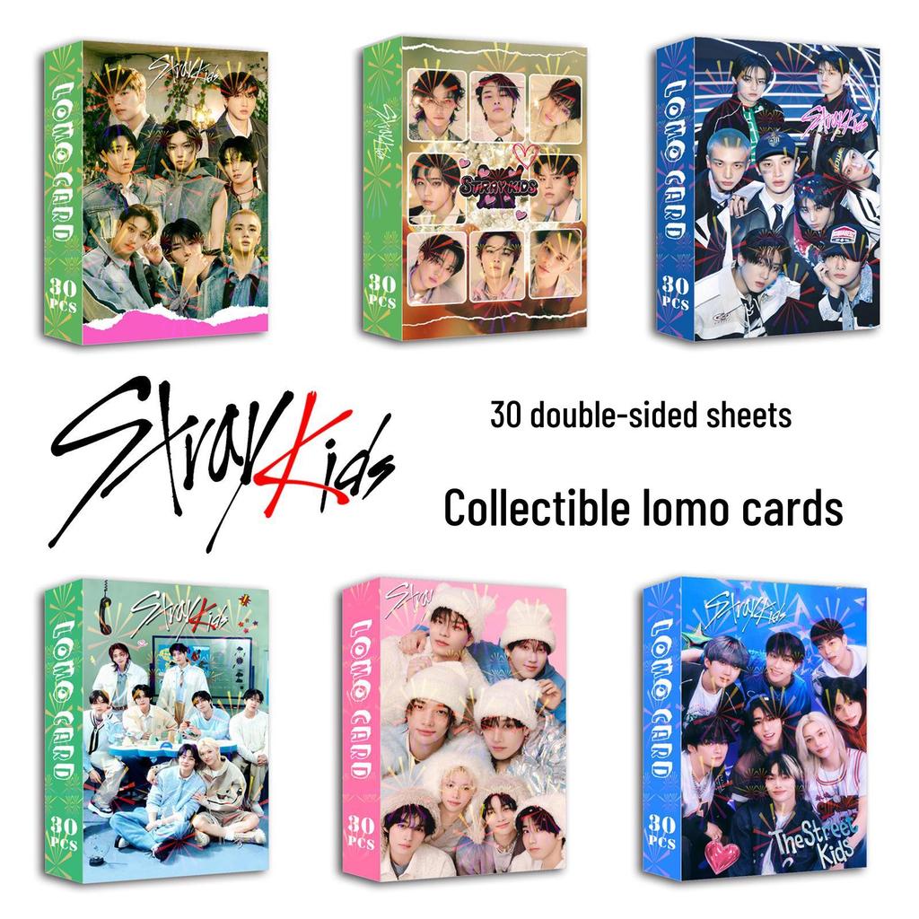 Stray Kids Набор двусторонних фото и LOMO-карточек 'Celebrity' (30 поздравительных открыток)
