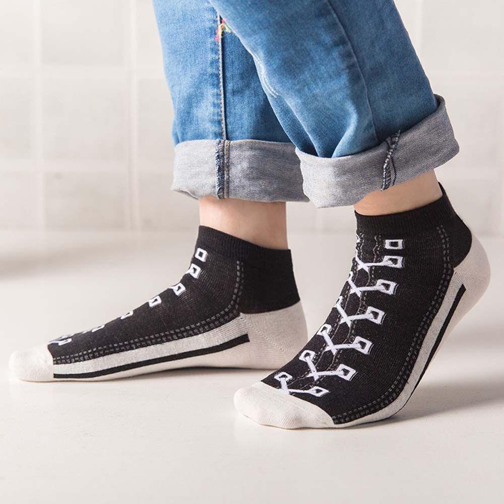 Shoes Pattern Comfortable Casual Cotton Low-top Socks Boat Socks Women Hosiery Men's Short Socks