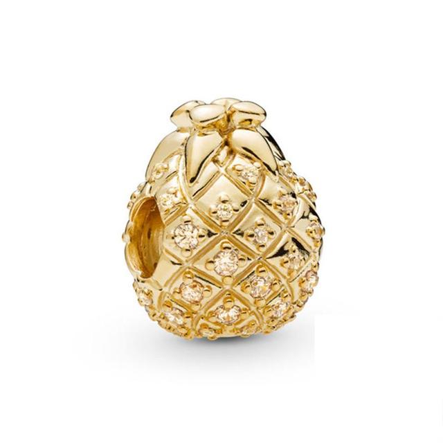 New Gold Sparkling Pattern Celestial Star Beads Charm Fit Original Fashion Bracelet Diy Jewelry For Women