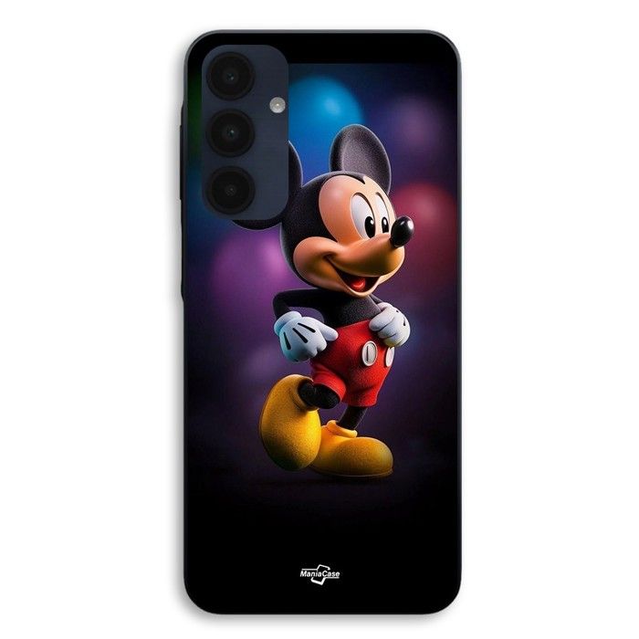 Coque - MANIACASE - Samsung Galaxy A25 - Mickey ballons colorés - Noir - Protection quotidienne