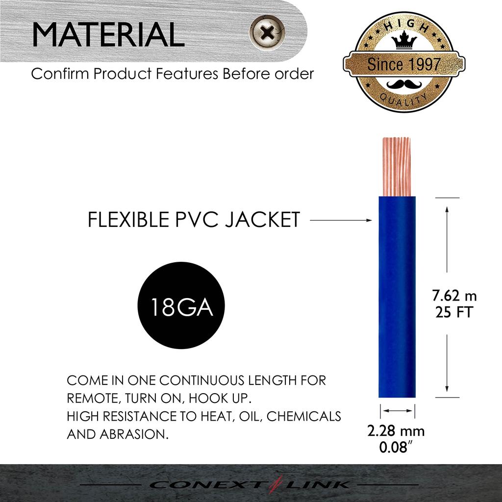 Conext Link PRW18BL25 OFC Primary Wire 25F 18 Gauge Blue 18 Gauge