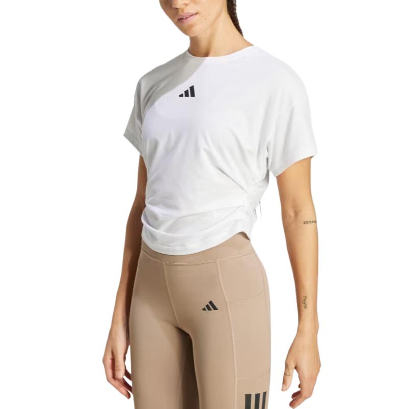adidas Powerclimacool Мягкая Приятная к коже Удобная Универсальная Футболка с коротким рукавом и спущенным плечом Женские топы JX1194