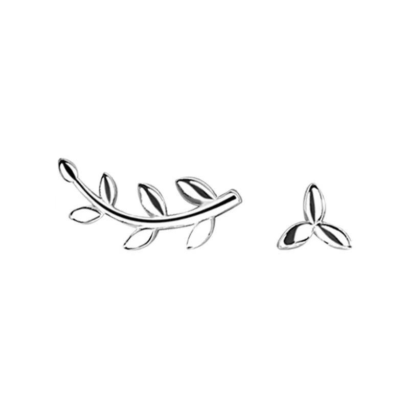 925 Sterling Silver Leaf Stud Earrings For Woman Piercing Wedding Elegant Jewelry Wholesale 925 Money