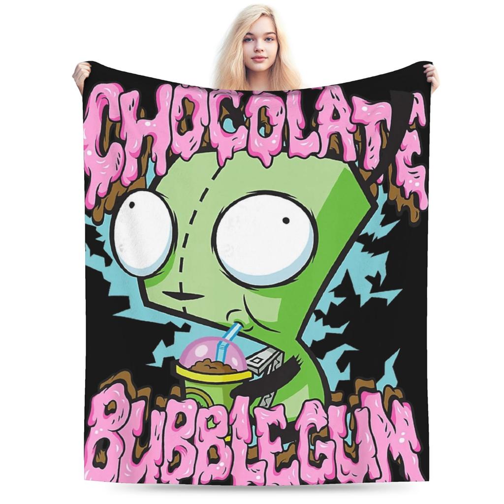 Invaders Zims Blanket Warm Soft Funny Plush Throw Blanket For Girls Boys Home Decor Flannel Bedspread Bed Cover