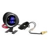 Round Digital Water Temperature Gauge LED Voltmeter DC 9V‑36V With Blue Light for Car Motorcycle ATV
