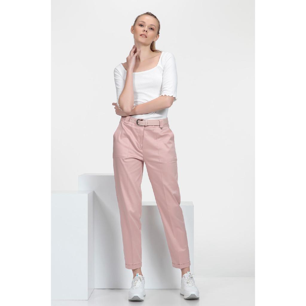 Брюки с карманами и поясом, двойные