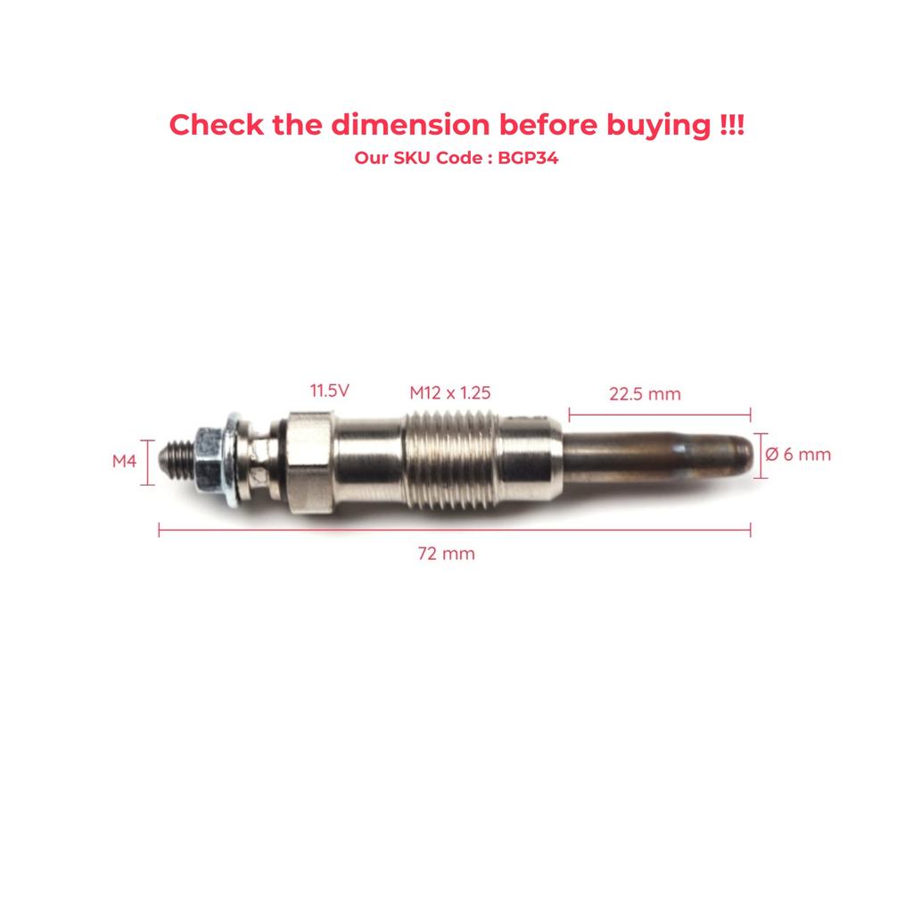 EGP34 1 Piece Heater Glow Plugs GX70, 11590001, GN858 for Mercedes Ssangyong Daewoo Fast Shipment Ship From Turkey