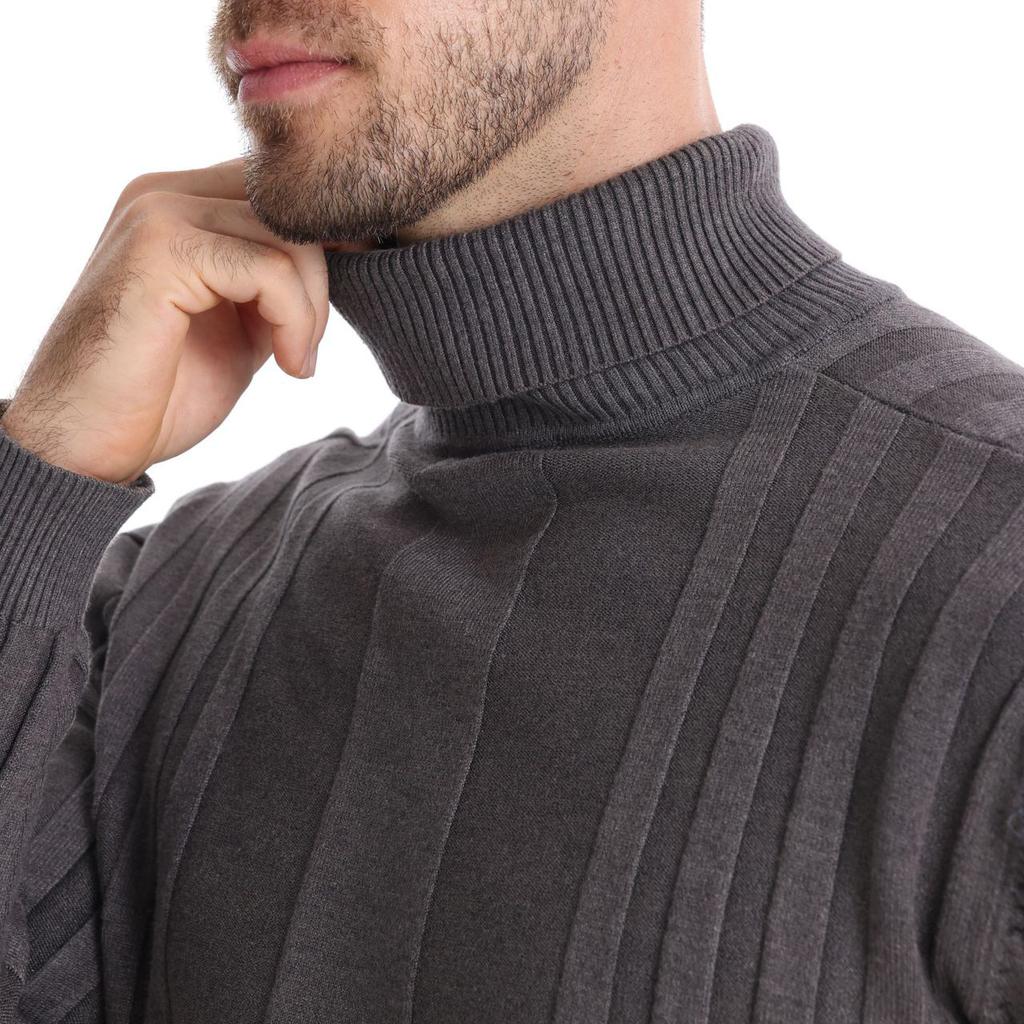 Callaway Вышитый осенне-зимний новый мужской повседневный вязаный свитер с высоким воротом, теплый базовый свитер, модный свитер-пуловер