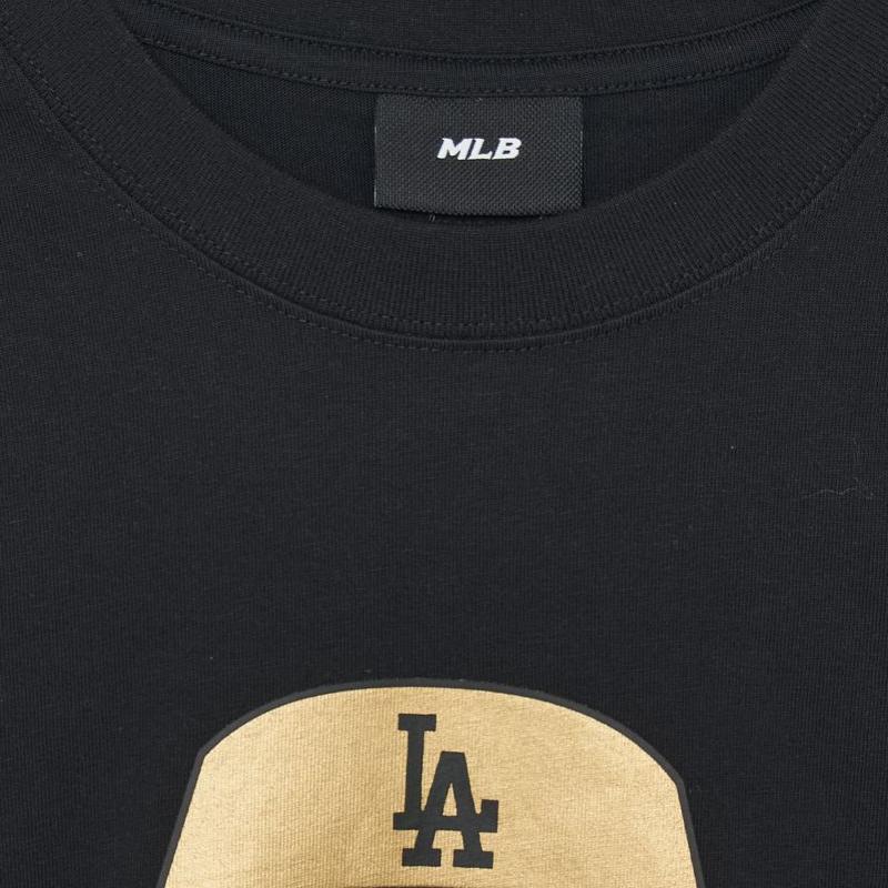 New MLB Set in Sleeve T Shirt Women's Black 3ATSJ0233-07BKS