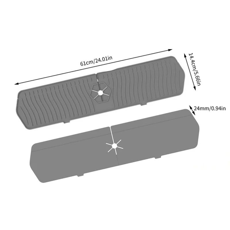 30-дюймовый силиконовый коврик для крана, защита от брызг раковины, большой размер, сушилка для слива крана, протектор столешницы для ванной комнаты, кухни