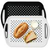 Rectangular Serving Tray Non Slip Handles Non Slip Plastic Food Tray for Coffee  Breakfast Serving