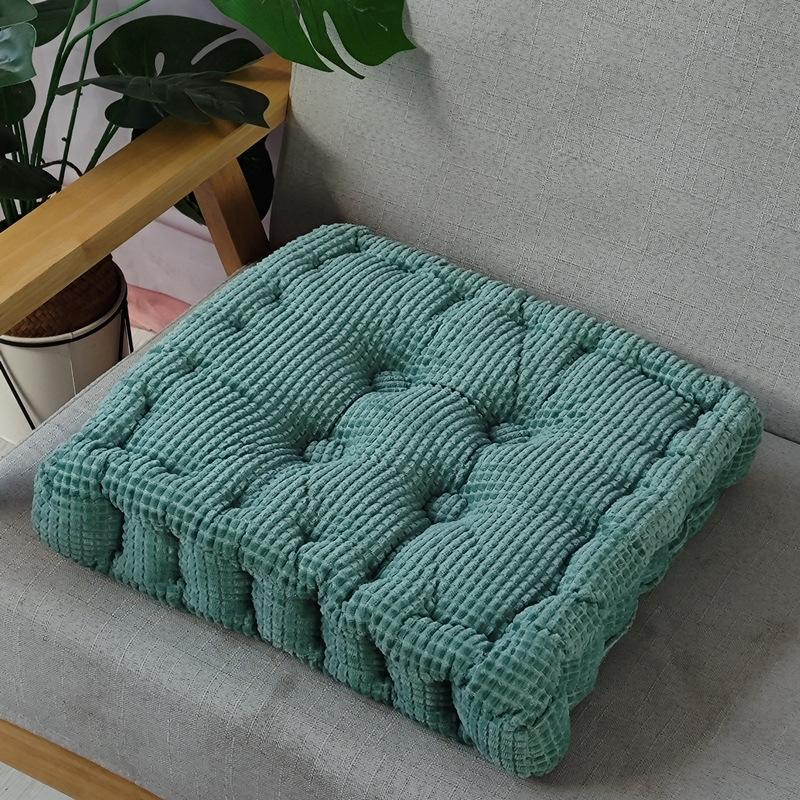 Квадратная подушка-сиденье из кукурузной муки синего цвета 38x38 см, Подушка для стула из полиэфирного волокна для офиса, гостиной, спальни, сиденья автомобиля