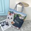 New Canvas Bag Tote Bag Single-sided Embroidery Pattern Large-capacity Cartoon Work Tote Bag Fashion Leisure Single Shoulder