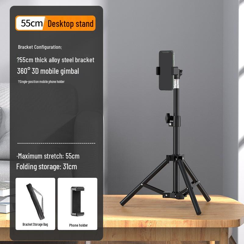 2.1m Photography & Video Tripod with Light Stand for Desktop or Floor Use