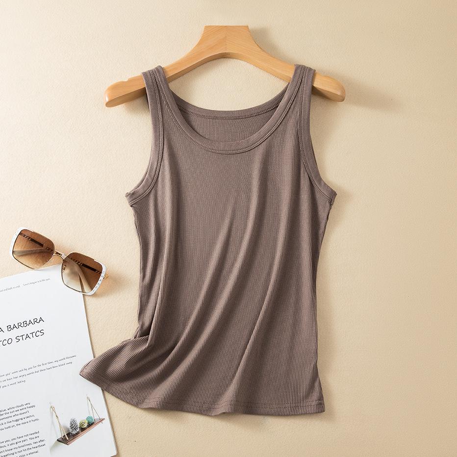 Women's Racerback Cotton Camisole - Sleeveless, Anti-Exposure, Summer Base Layer Top