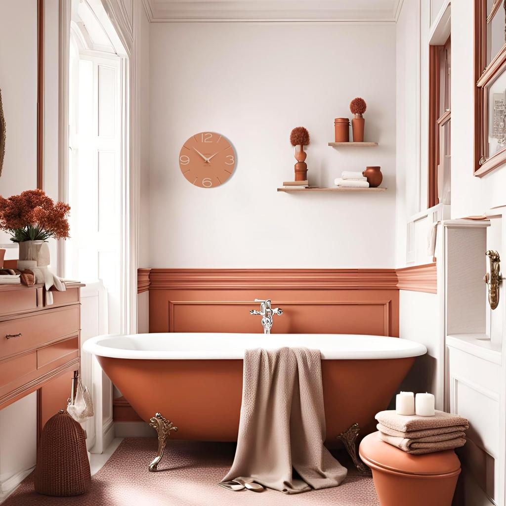 Настенные часы CalleaDesign SMILE терракотово-розовые