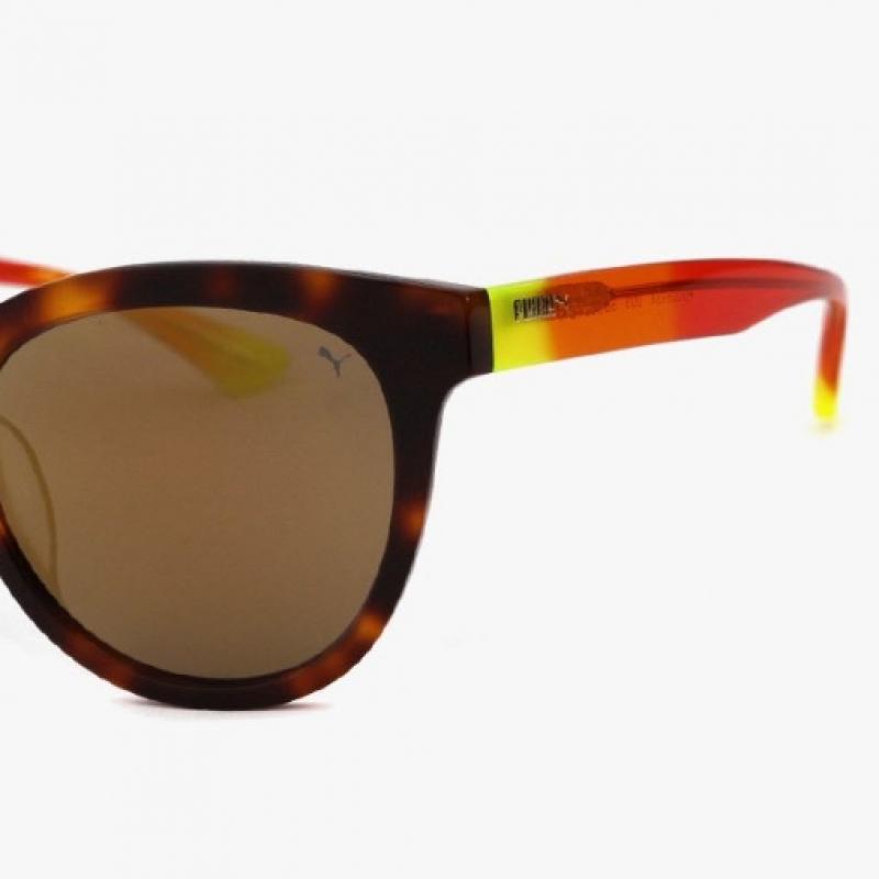 Puma Round Horn Rimmed Over Asian Fit Mirror Sunglasses 27