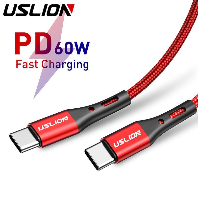 Кабель USB типа C на USB типа C для Samsung Поддержка PD 60 Вт QC3.0 3A Кабель быстрой зарядки для типа C