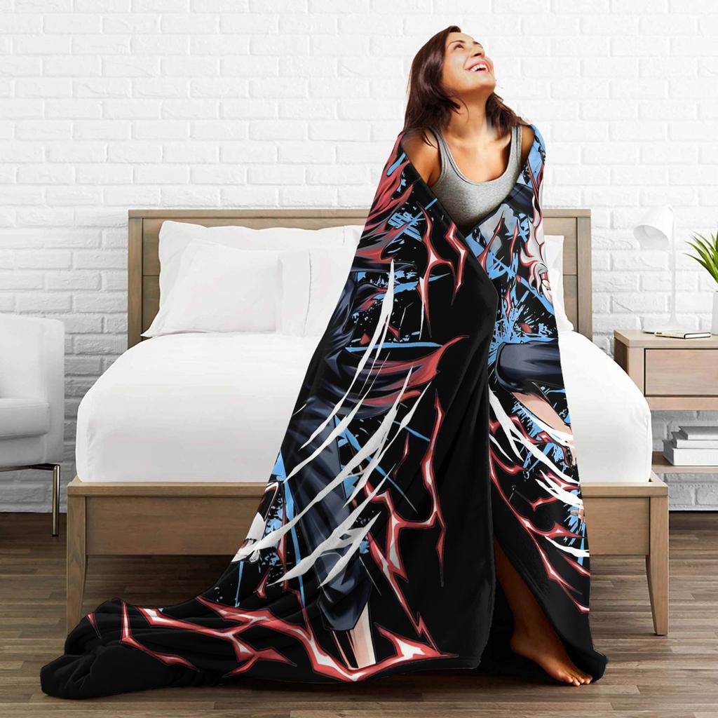 Anime Okarun Dandadan Flannel Blanket  Awesome Throw Blankets for  Sofa Bedding Lounge 125*100cm Quilt,