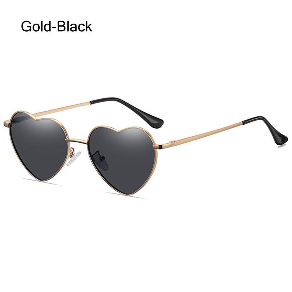 Metal Frame Vintage Polarized Glasses Eyewear Heart-Shaped Glasses Women Heart Sunglasses