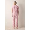 Cotton Marina Pink Buttoned Shirt Trousers Pajama Set