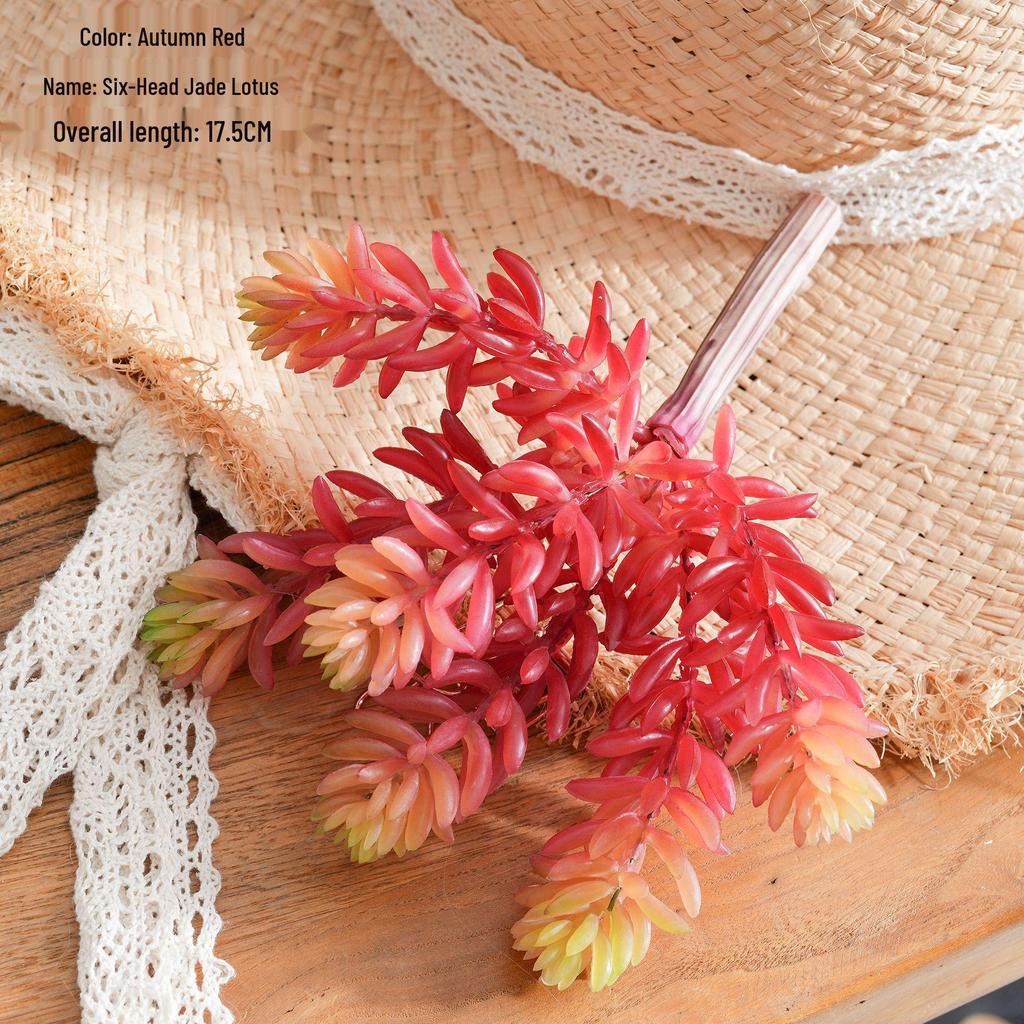 Jade Lotus Succulent Faux Flower for Wedding Decorations & Handicrafts (INS)