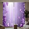 2 шт. Фиолетовые цветочные бабочки Прозрачные шторы – Современные фиолетовые тона Карман на штангу для декора гостиной спальни