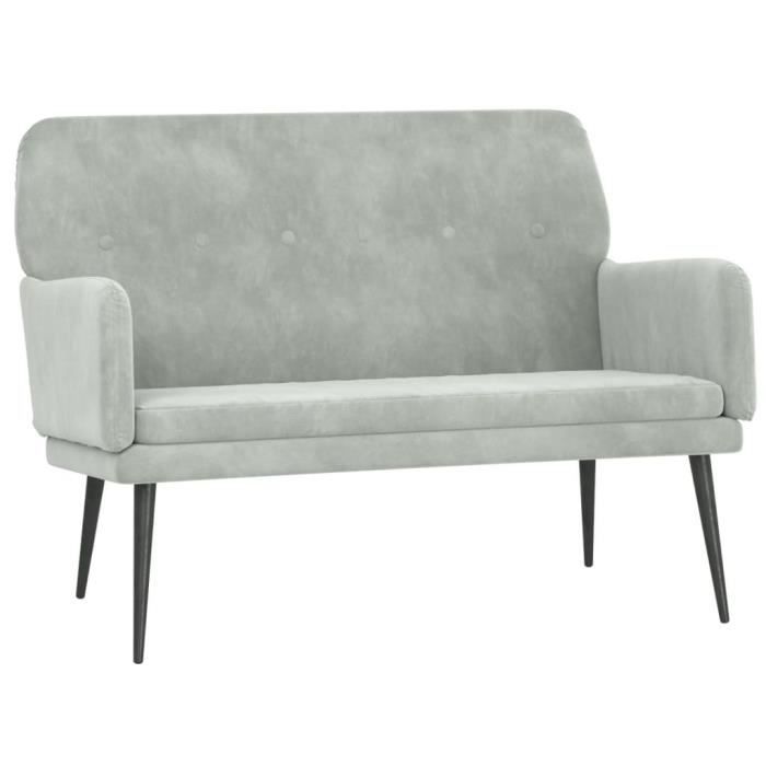351414 vidaXL Bench Light Grey 108x79x79 Cm Velvet