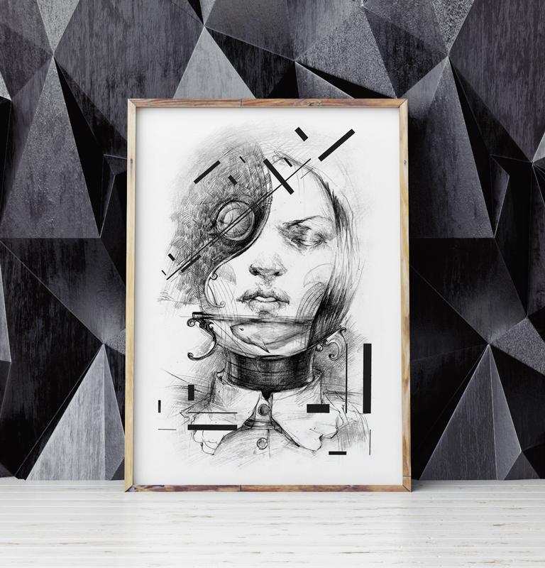 Plakat portret szkic