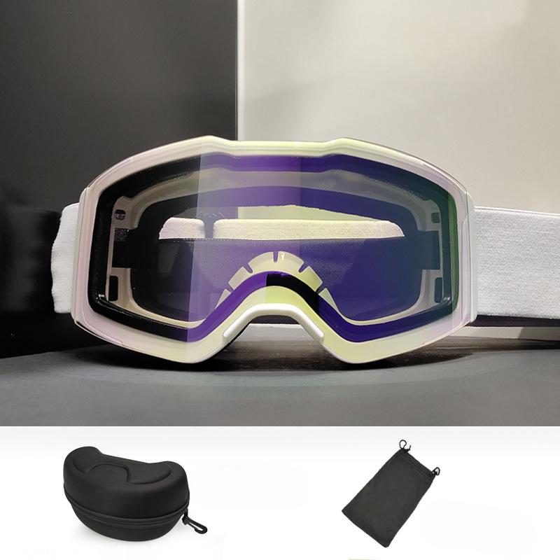 Лыжные очки, двухслойные противотуманные цилиндрические мужские и женские уличные зимние очки для взрослых, лыжные очки для альпинизма, снаряжение