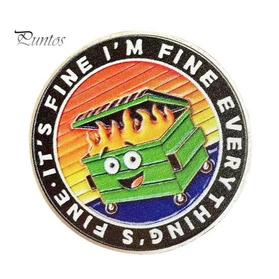 1/2/5 шт. монета в виде пламени мусорного контейнера, резная памятная медаль, медальон из металла, круглая коллекционная монета, украшение для домашнего офиса и стола