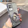 KEYSION Роскошный блестящий чехол с драгоценными камнями, магнитный чехол для телефона для Samsung Galaxy A22 A22S 5G A12 M12, подставка-зеркало для макияжа, противоударная крышка