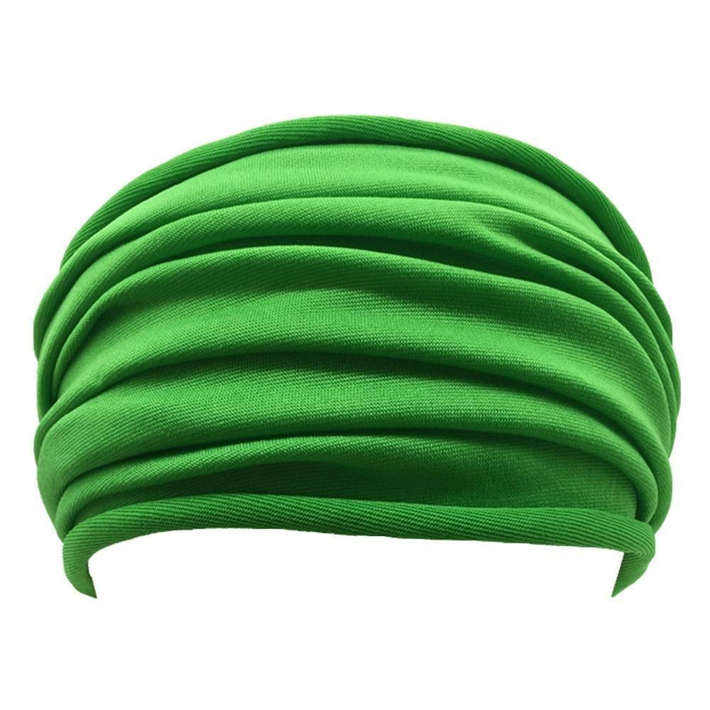 Nonslip Elastic Fold Yoga Hairband Stretch Hair Band Turban Running Headwrap Wide Sports Headband