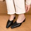 Comemore Summer Women's Elegant Thick Heeled Half Slippers Outdoor Wear Plus Size Mid-Heel Mules Slides Sandal Solid Shoes Women