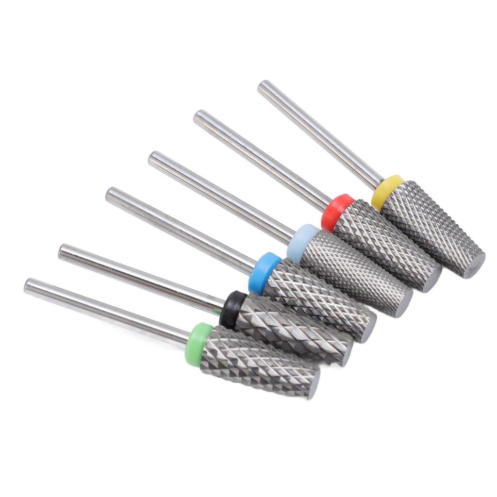6pcs Nail Drill Bit Set Tungsten Carbide Professional Nail Bit for Electric Nail Drill Machine