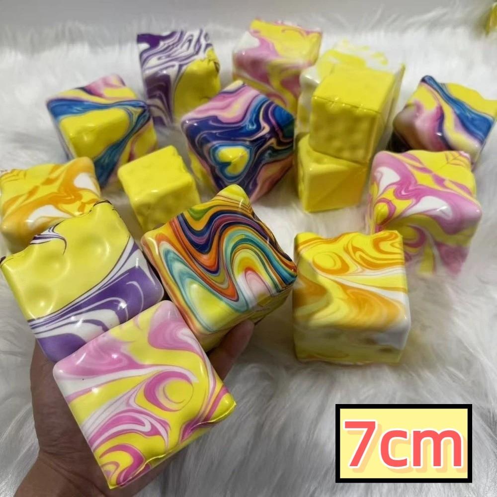 Супер Мягкий Сырный Кубик 7 см Медленно Возвращающийся Игрушка-Антистресс Сенсорная Игрушка Сквиши Офис