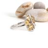 Gorgeous 925 Sterling Silver Leaf Fancy Design Ring Earrings Natural Citrine Gemstones Fine Jewelry Set for Women's Wedding Gift