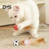 1 Pc/3 Pcs Interactive Feather Ball Toy Mini Bouncy Basketball Soccer Baseball with Feather Pet Training Catcher Toy for Indoor Cats
