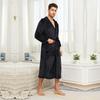 Hooded Robes for Men Full Length Spa Bathrobes Soft House Sleepwear Coat with Hood and Pockets Men's Winter Warm Plush Fleece Robe Hooded Fluffy Robes