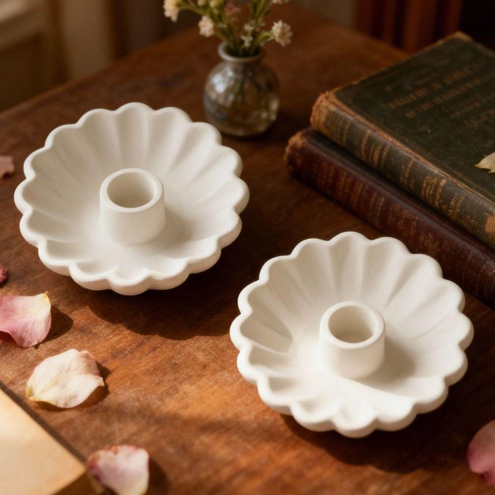 Silicone Aromatherapy Candle Mold Wave Bowl-Shaped Plaster Mold Candlestick Mold Wedding Decor