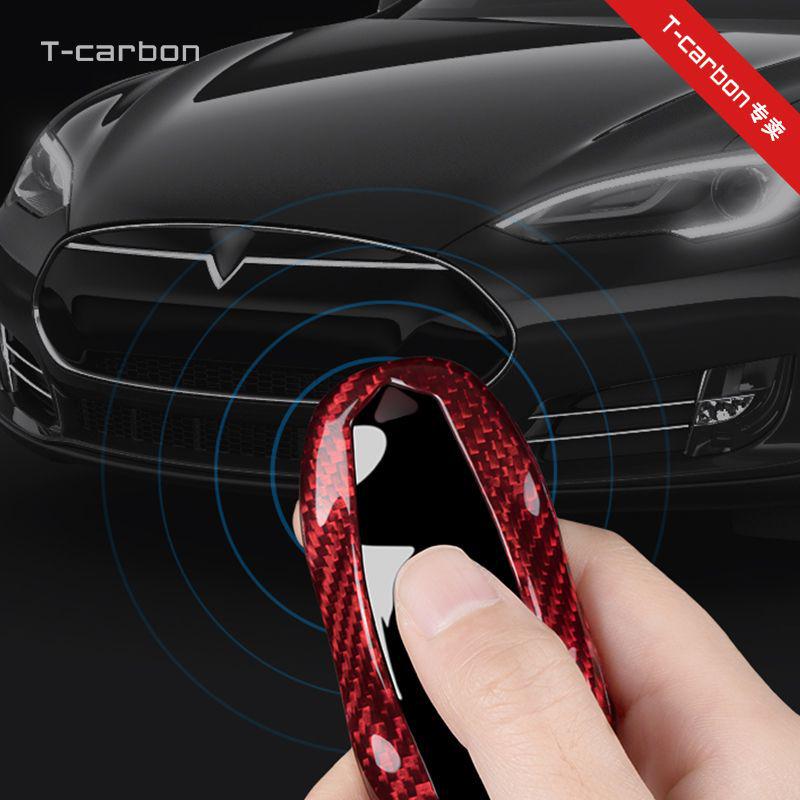 Real Carbon Fiber Key Case for Tesla Model 3 Sedan