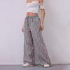 Женские длинные брюки с низкой посадкой, эластичной талией, регулируемые повседневные брюки с карманами, свободные