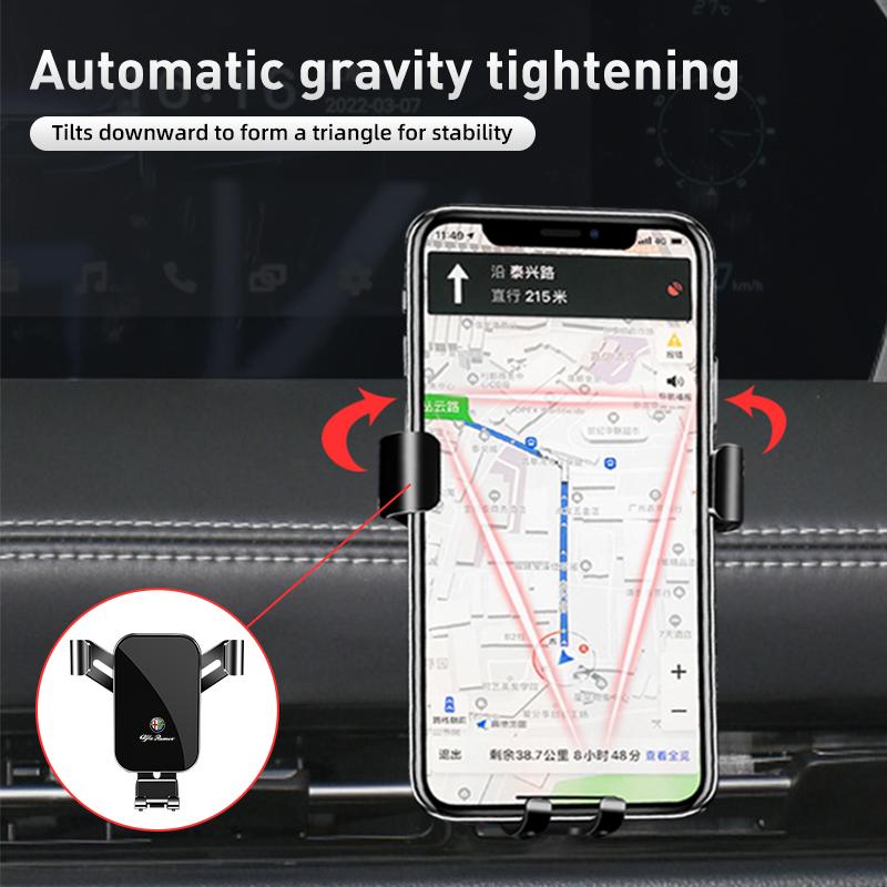 Car Phone Holder Cell Air Vent Mount Moblie GPS Support Stand For Alfa Romeo 159 Giulietta 156 147 Giulia Mito GT Stelvio SpiderGV5