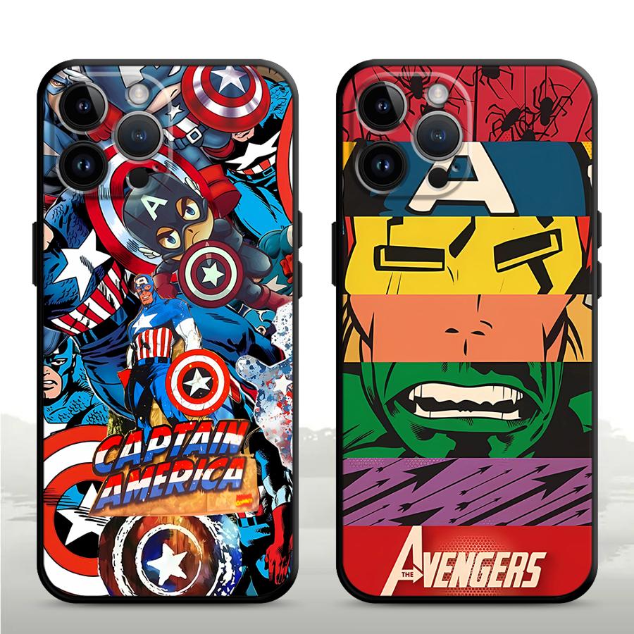 Чехол для телефона Apple iPhone 14 Air 15 Pro 7 8 13 XR XS MAX 12 11 17 Pro Max 16 Funda Чехол для телефона Marvel Мстители Капитан Америка