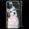 Роскошный чехол для телефона с милым щенком Аляскинского хаски для iPhone 13 15 14 12 11 Pro MAX XR X SE XS 7 8 Plus, черный матовый силиконовый чехол