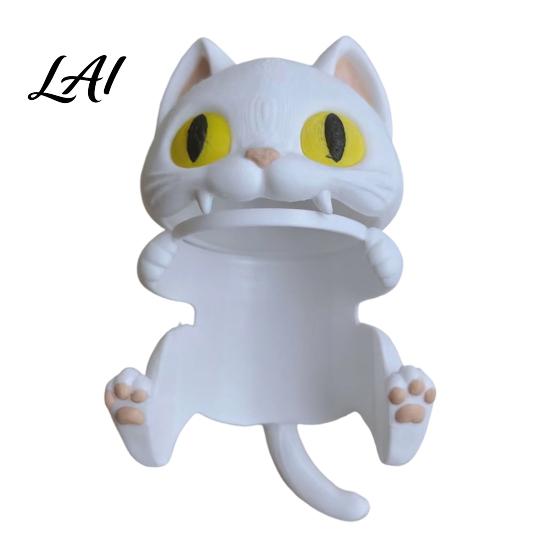 Unique 3D Printed Gift Bat Can Holder Funny Cartoon Vampire Cat Stand Beverage Organizer for Desk Standard Soda Cans Halloween Desktop Decor,