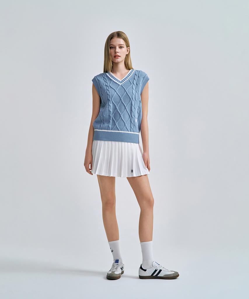SERGIO TACCHINI W V-Neck Cable Knit Vest